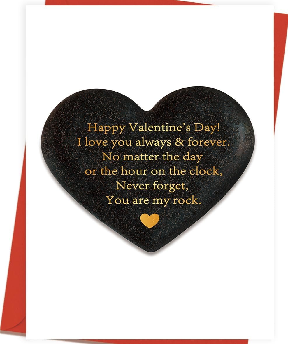 OJsensai Funny Stone Shape Valentines Day Card for Husband Wife, Inspiring Valentine Keepsake for Her Him,Valentine’s Day Decorations Gifts