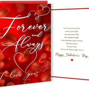 OJsensai Valentine’s Day Card & Gifts for Husband Wife Couple, Valentines Day Decorations Gifts for Significant Other, Forever and Always