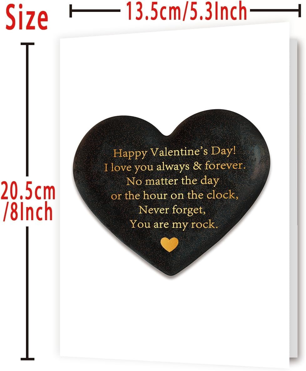 OJsensai Funny Stone Shape Valentines Day Card for Husband Wife, Inspiring Valentine Keepsake for Her Him,Valentine’s Day Decorations Gifts - Image 3