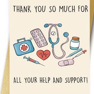 OJsensai Funny Thank You Card for Doctor Nurse, Cute Nursing Preceptor Gifts, Medical Staff Appreciation, Doctor Day for Him her