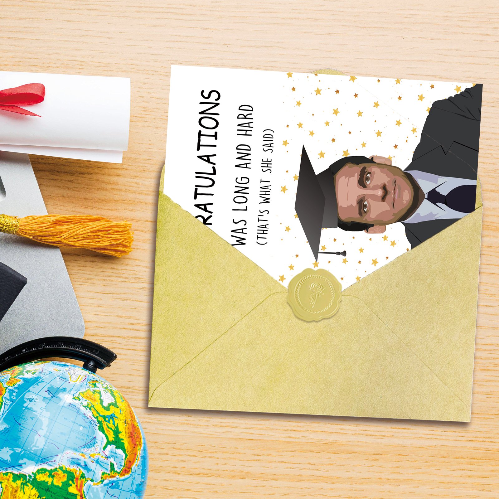 Happy Graduation Card for Him Her, Congratulations Graduate, Michael Scott Card for Classmates, Funny Gifts for Graduate - Image 4