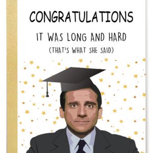 Happy Graduation Card for Him Her, Congratulations Graduate, Michael Scott Card for Classmates, Funny Gifts for Graduate