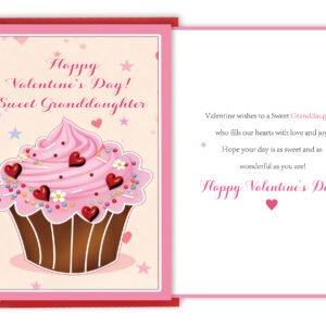 Cute Cake Valentine’s Day Card Gifts for Granddaughter，Sweet Valentines Day Gifts for Her Girl Kids from Grandma Grandpa Grandparents
