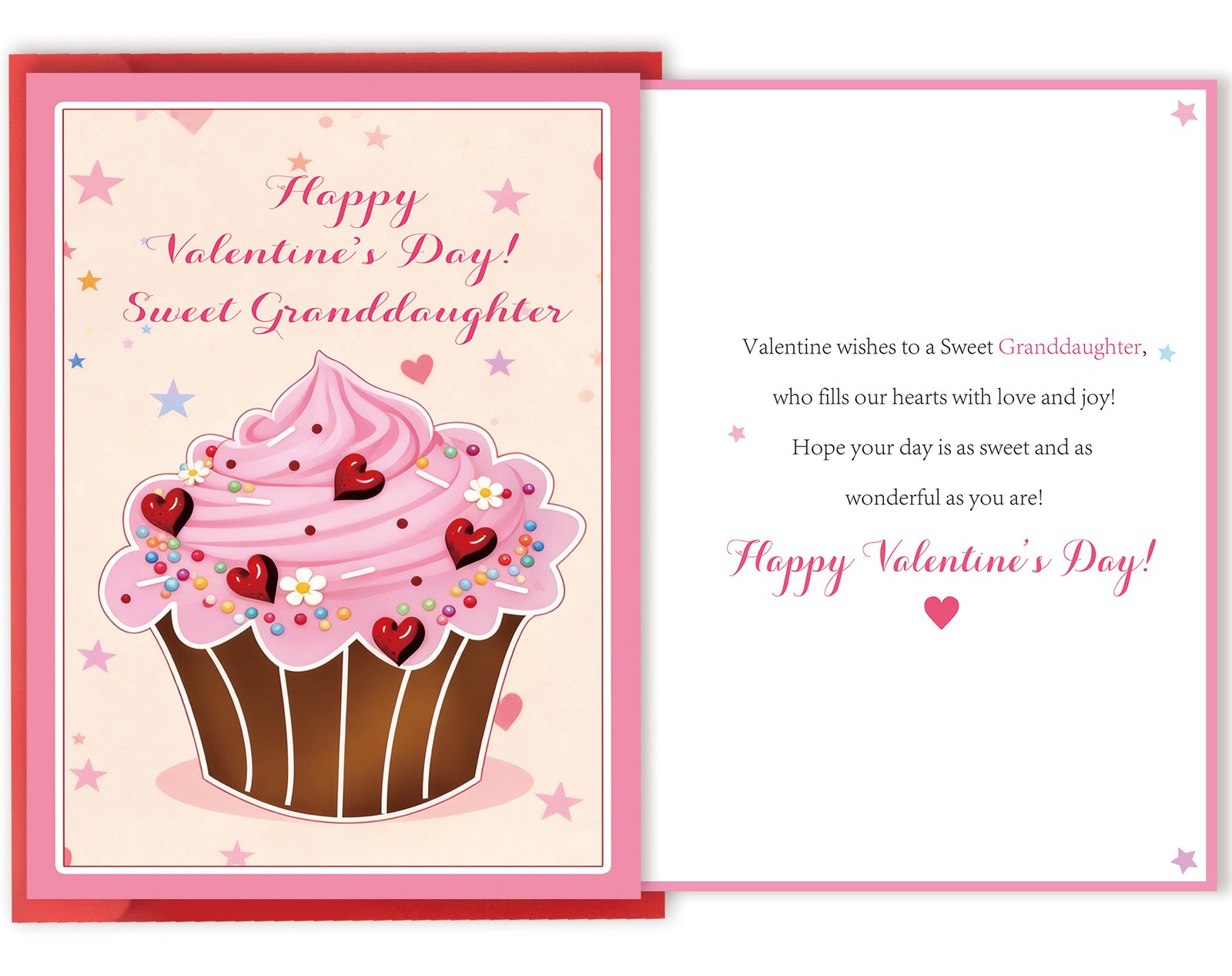 Cute Cake Valentine’s Day Card Gifts for Granddaughter,Sweet Valentines Day Gifts for Her Girl Kids from Grandma Grandpa Grandparents