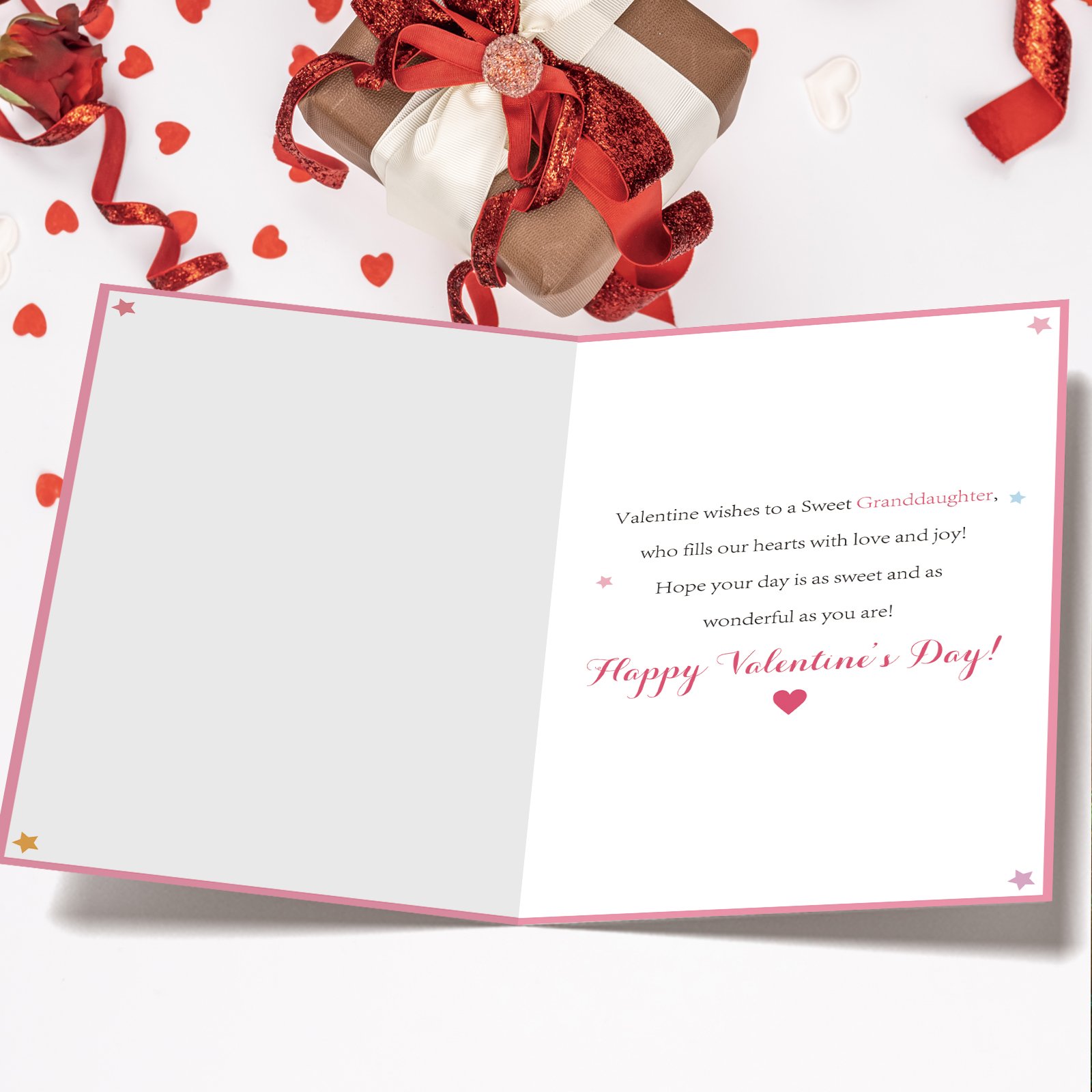 Cute Cake Valentine’s Day Card Gifts for Granddaughter,Sweet Valentines Day Gifts for Her Girl Kids from Grandma Grandpa Grandparents - Image 2