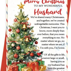 Christmas Card for Husband, Romantic Xmas Gifts from Wife，Eco-Friendly with Premium Envelope 5.3in x 8i
