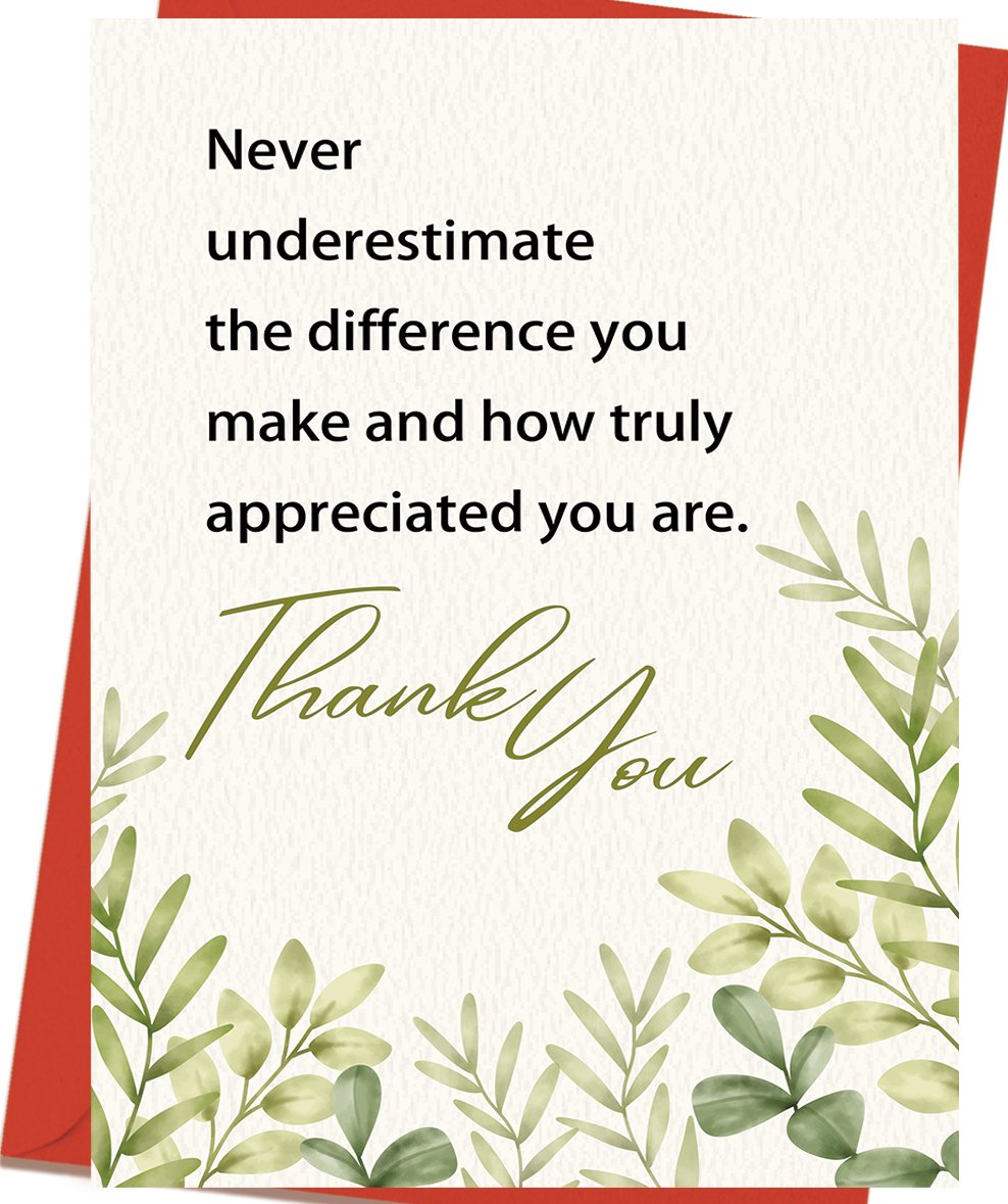 Comfort Thank You New Card, Appreciation Card for Coworker Boss Staff Teacher, Thank You Gifts for Men Women Daughter Son Medical Workers