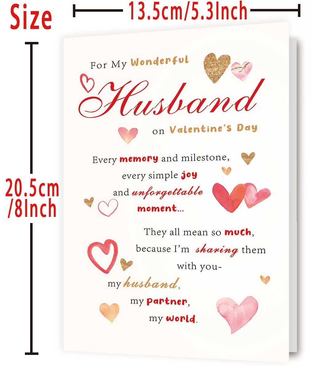 Valentine’s Day Card for Wondful Husband, Valentines Decorations Gifts Ideas from Wife - Image 3