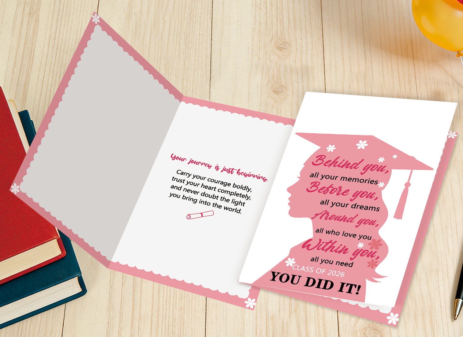 2026 Graduation Card for Her Girl Teen, Congratulations High School & College Grad Graduation Gifts for Daughter Niece(Class of 2026 You Did It) - Image 7