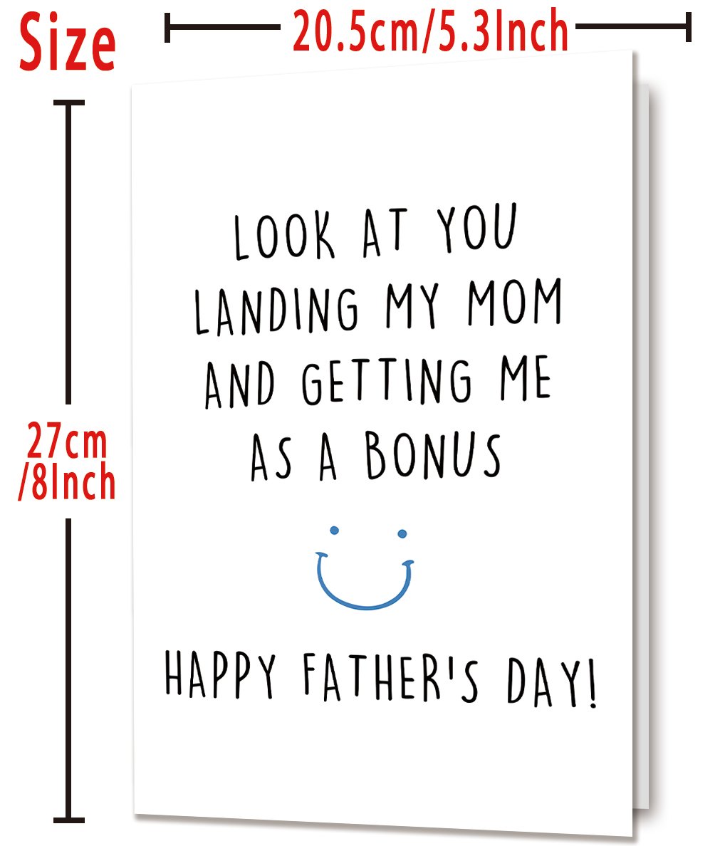 Funny Stepdad Fathers Day Card from Step Son Daughter, Gifts for Bonus Dad, Happy Fathers Day for Step Dad - Image 3