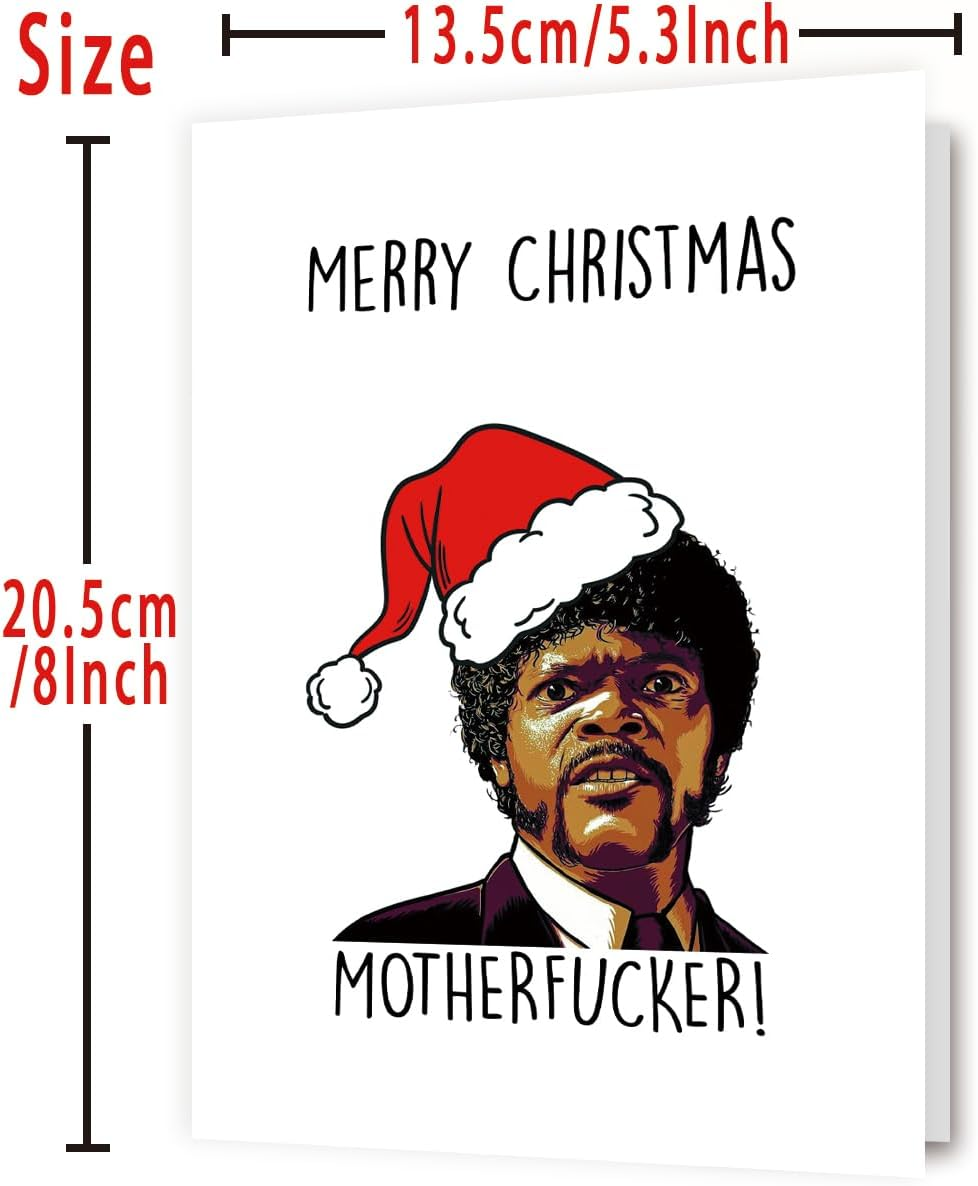 Funny Samuel L Jackson Christmas Card, Pulp Fiction Xmas Card for Friend, Humorous Christmas Cards for Him Her, Rude Cards for Boyfriend - Image 2