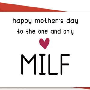 Happy Milf Mothers Day Card from Husband, Great Mothers Day Gifts for Wife, Small Mothers Day Card for Girlfriend, Unique Mother’s Day Gift for Her