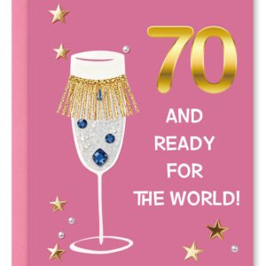 Funny 70th Birthday Card & Gifts for Women, Cool 70 Year Old Bday Gifts Ideas for Grandma，Happy 70th Birthday Decorations